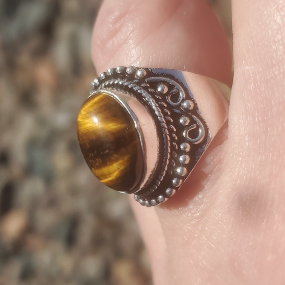 New Tiger Eye 925 Silver Ring. - Picture 2 of 16